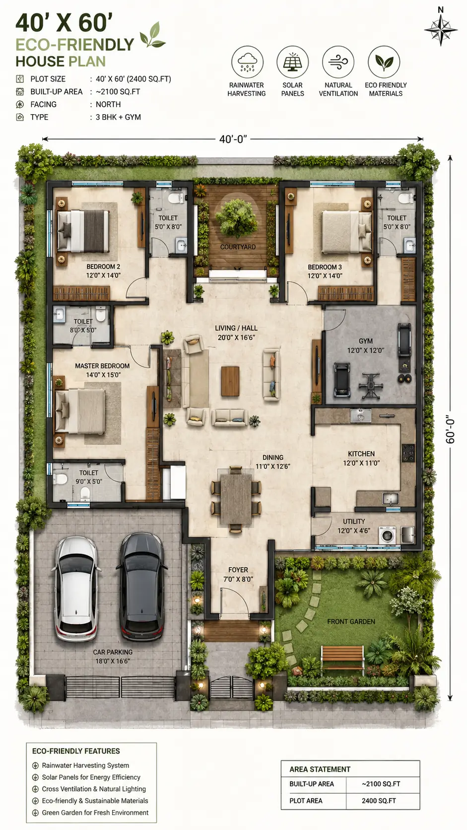 House floor plan @ 2400 sqft